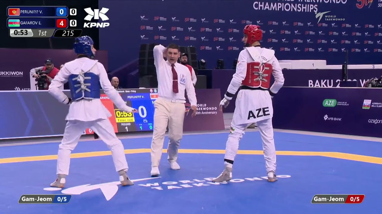 215 Round of 32 Men 74kg MNE PERUNICIC Vasilije AZE GAFAROV Eltaj background