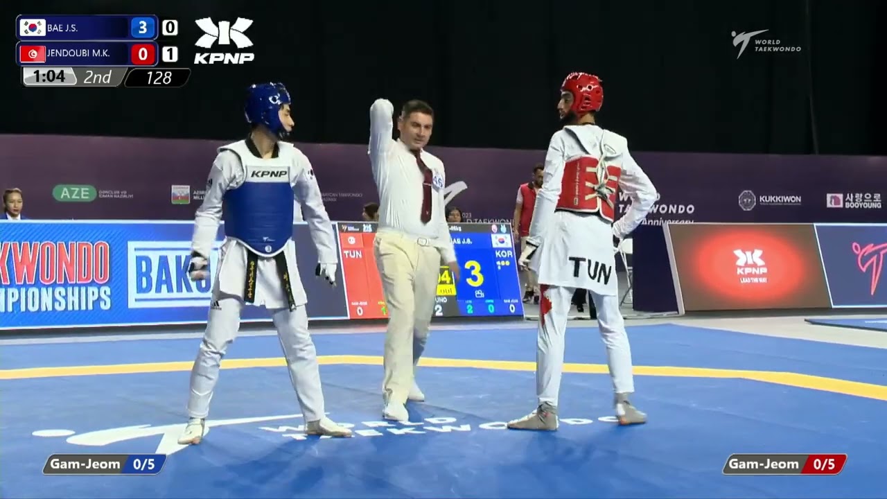 128 Quarter final Men 58kg KOR BAE J S TUN JENDOUBI M K