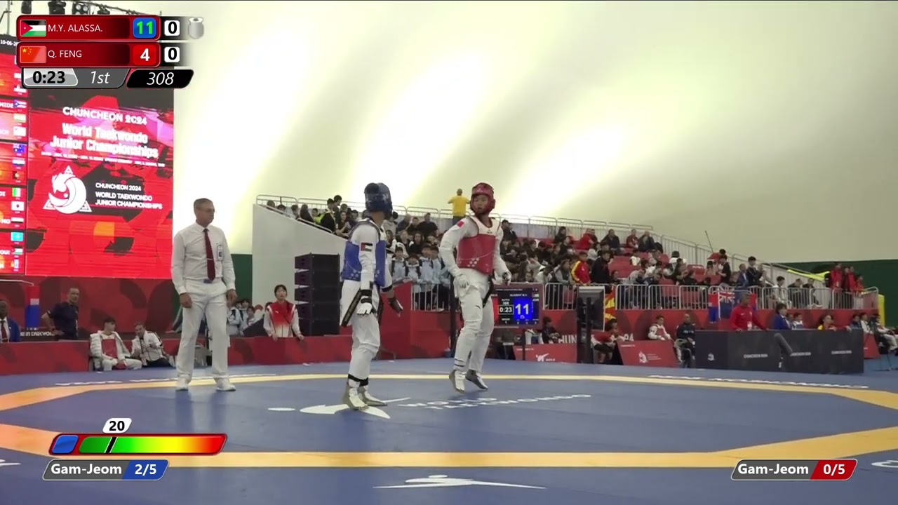 308 Round of 64 Men 68kg JOR M Y ALASSA CHN Q FENG backdrop