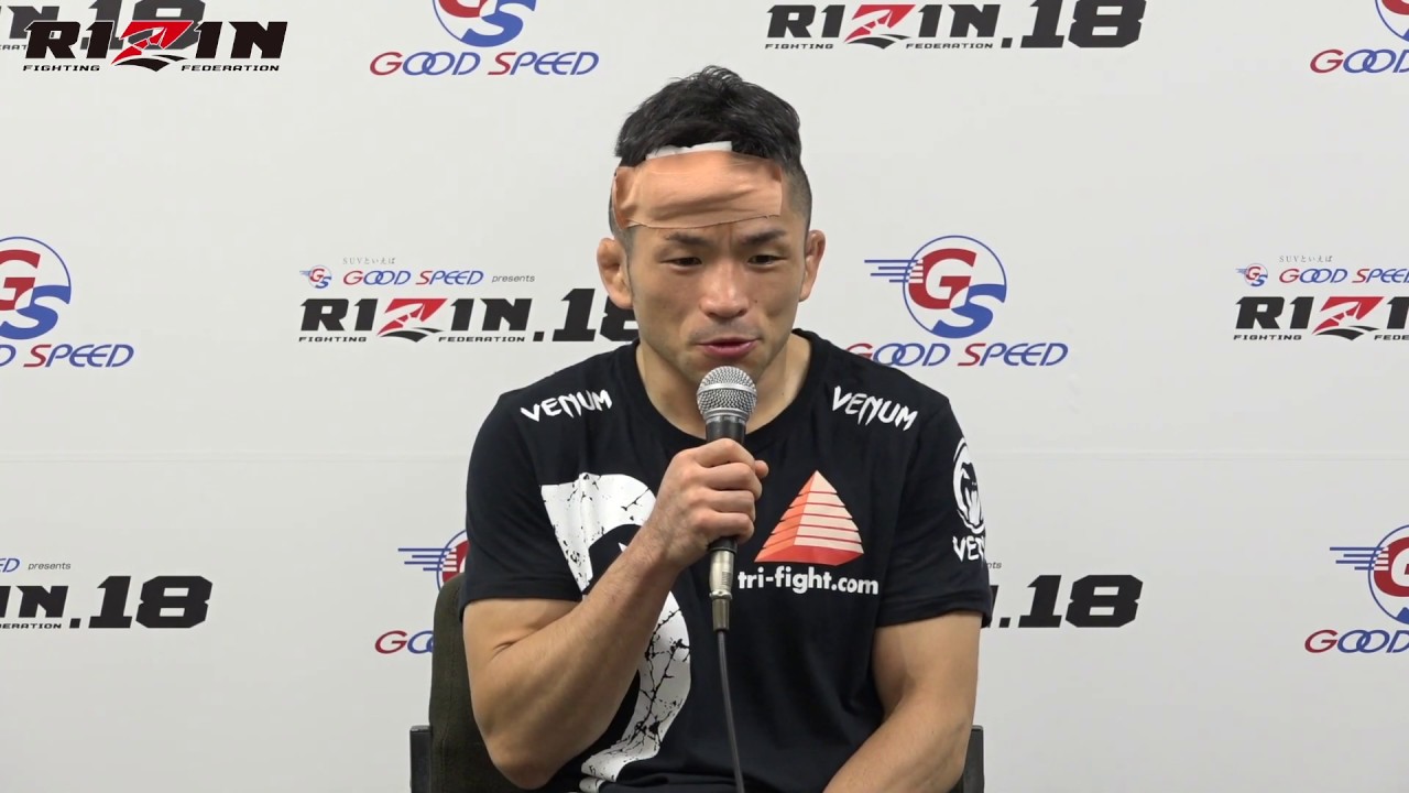越智晴雄 GOOD SPEED presents RIZIN.18 試合後インタビュー backdrop