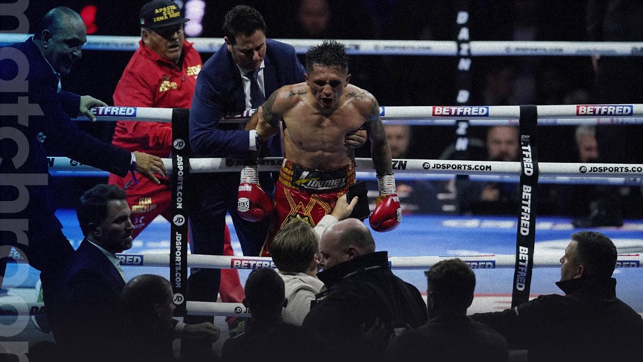 "Lara spat at me!" - Josh Warrington and Mauricio Lara clash ringside background