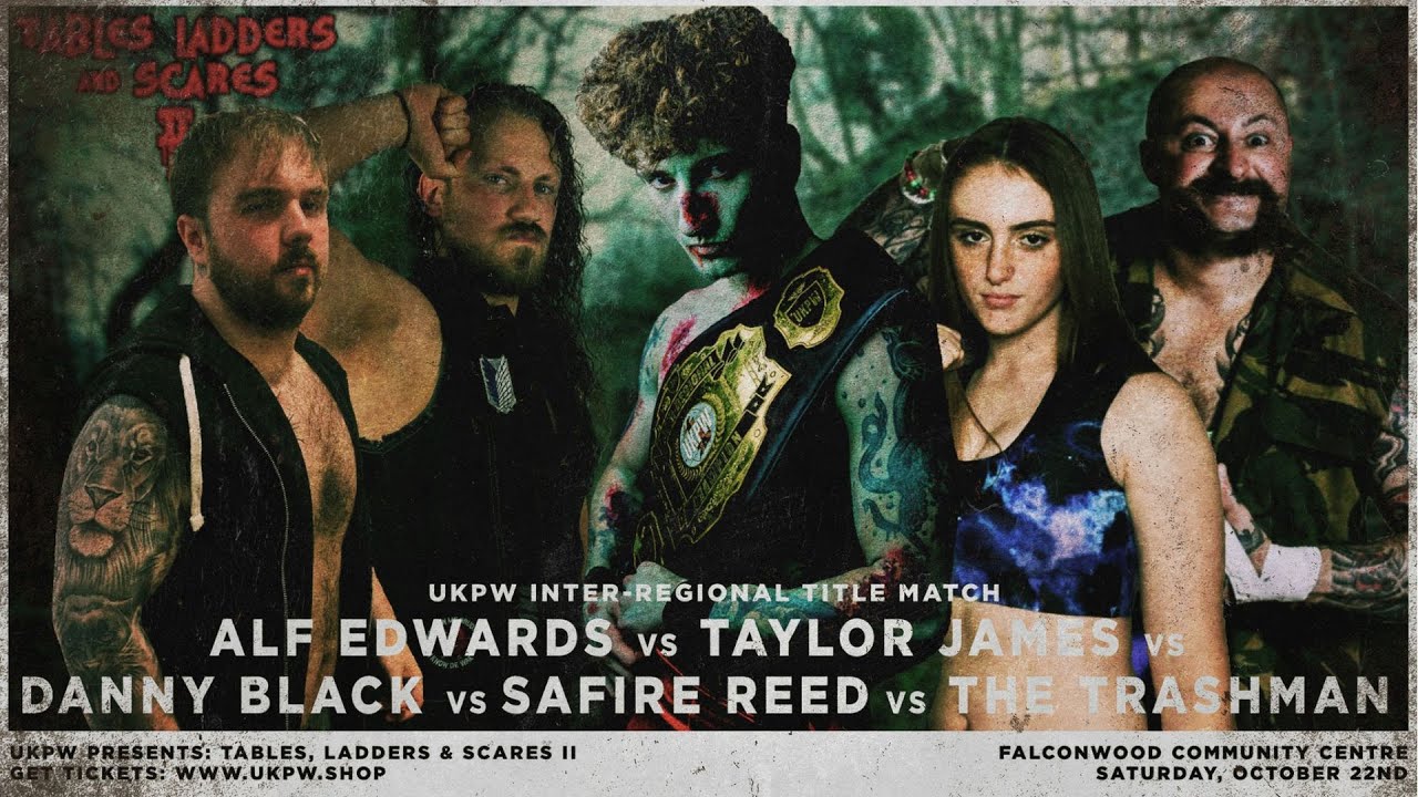 UKPW: FULL MATCH - Alf Edwards v Taylor James v Danny Black v Safire Reed v Trashman (LADDER MATCH) background