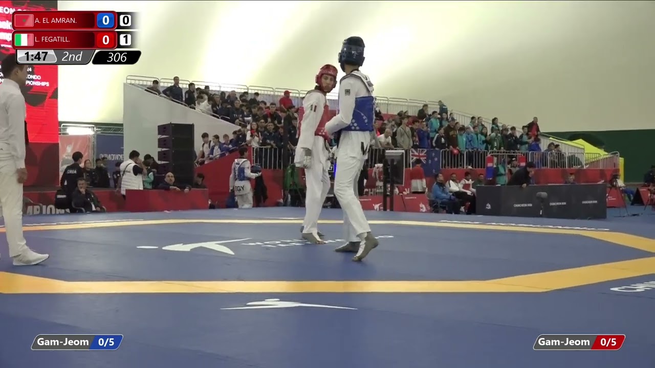 306 Round of 32 Men 78kg MAR A EL AMRAN ITA L FEGATILL background