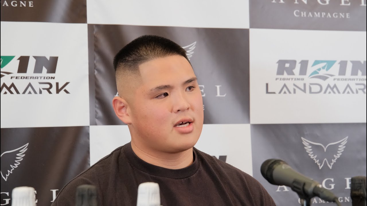 貴賢神 試合前インタビュー ANGEL CHAMPAGNE presents RIZIN LANDMARK 4 in NAGOYA background