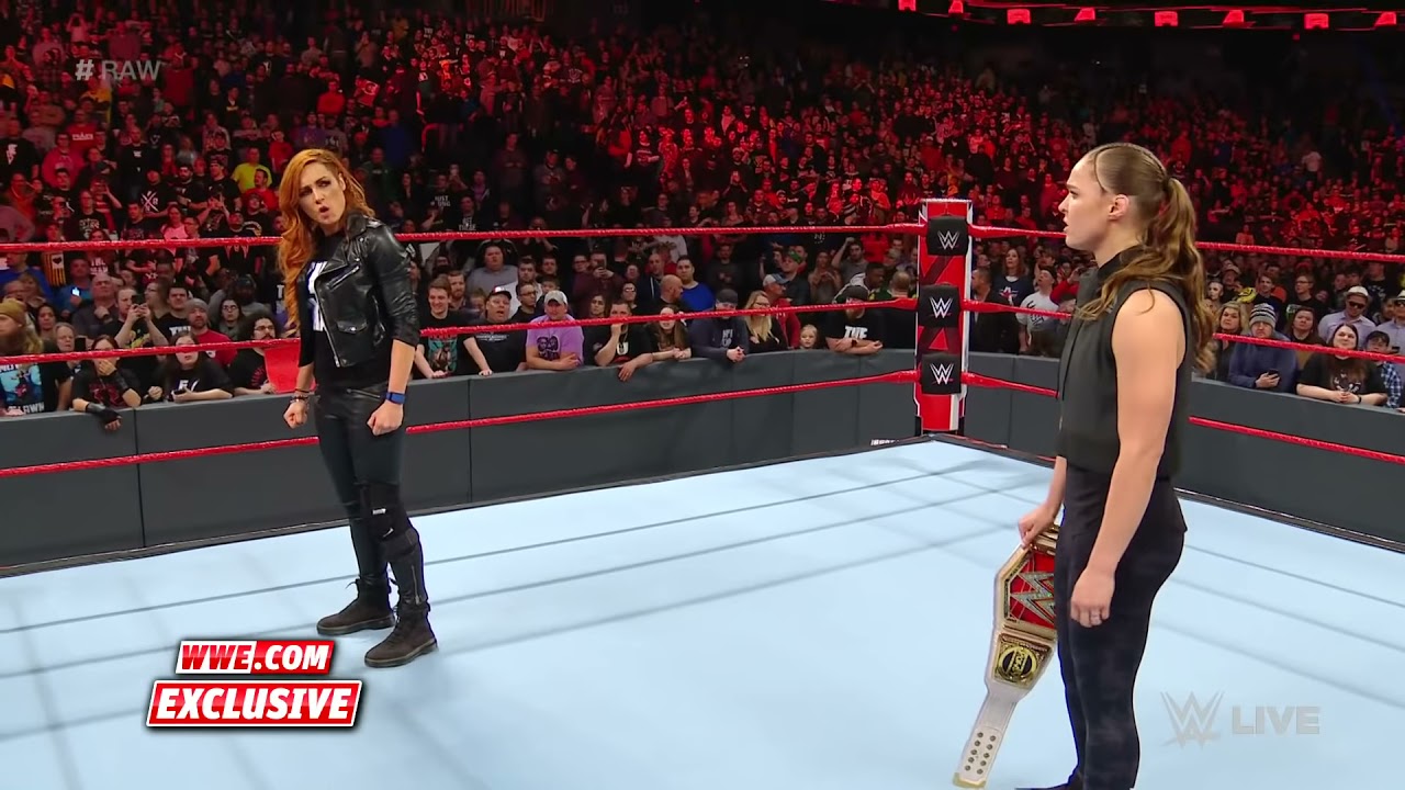 Ronda Rousey & Becky Lynch brawl with The Riott Squad after Raw: Raw Exclusive, February 11, 2019 background