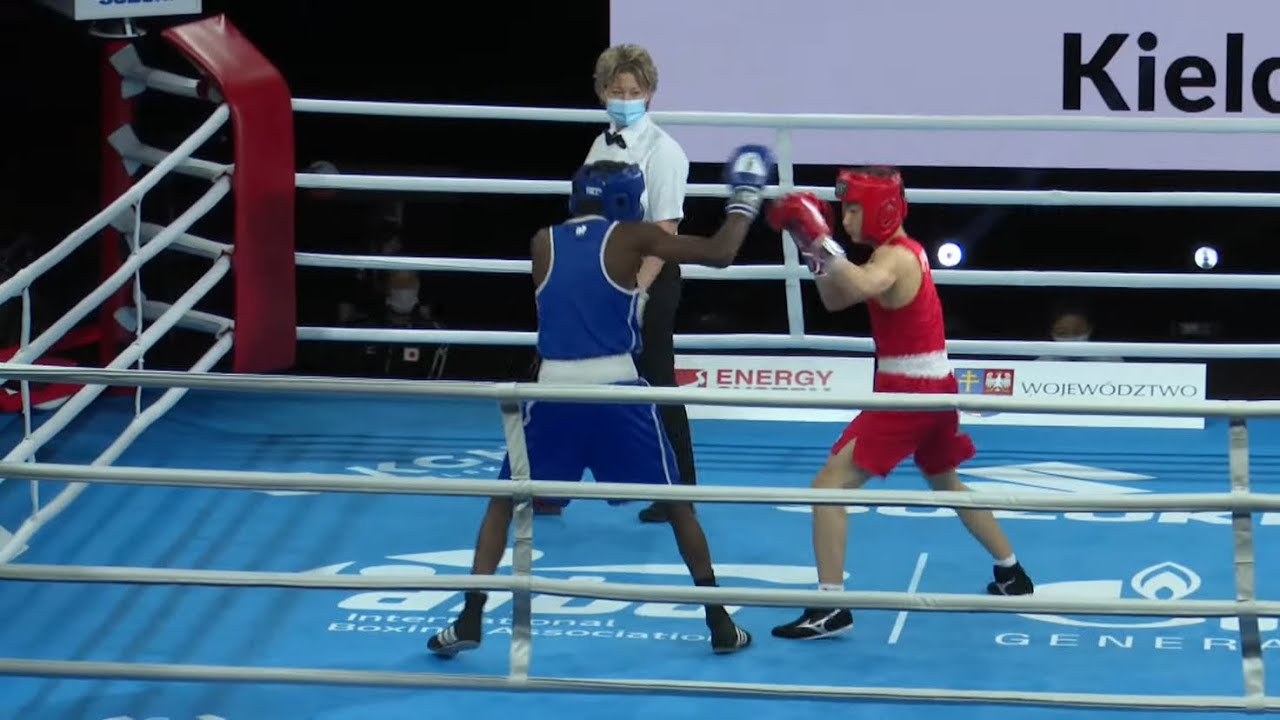 Daiya Kira (JAP) vs. Juan Sebastian Palacios (COL) AIBA Youth World Championships 2021 (52kg) background