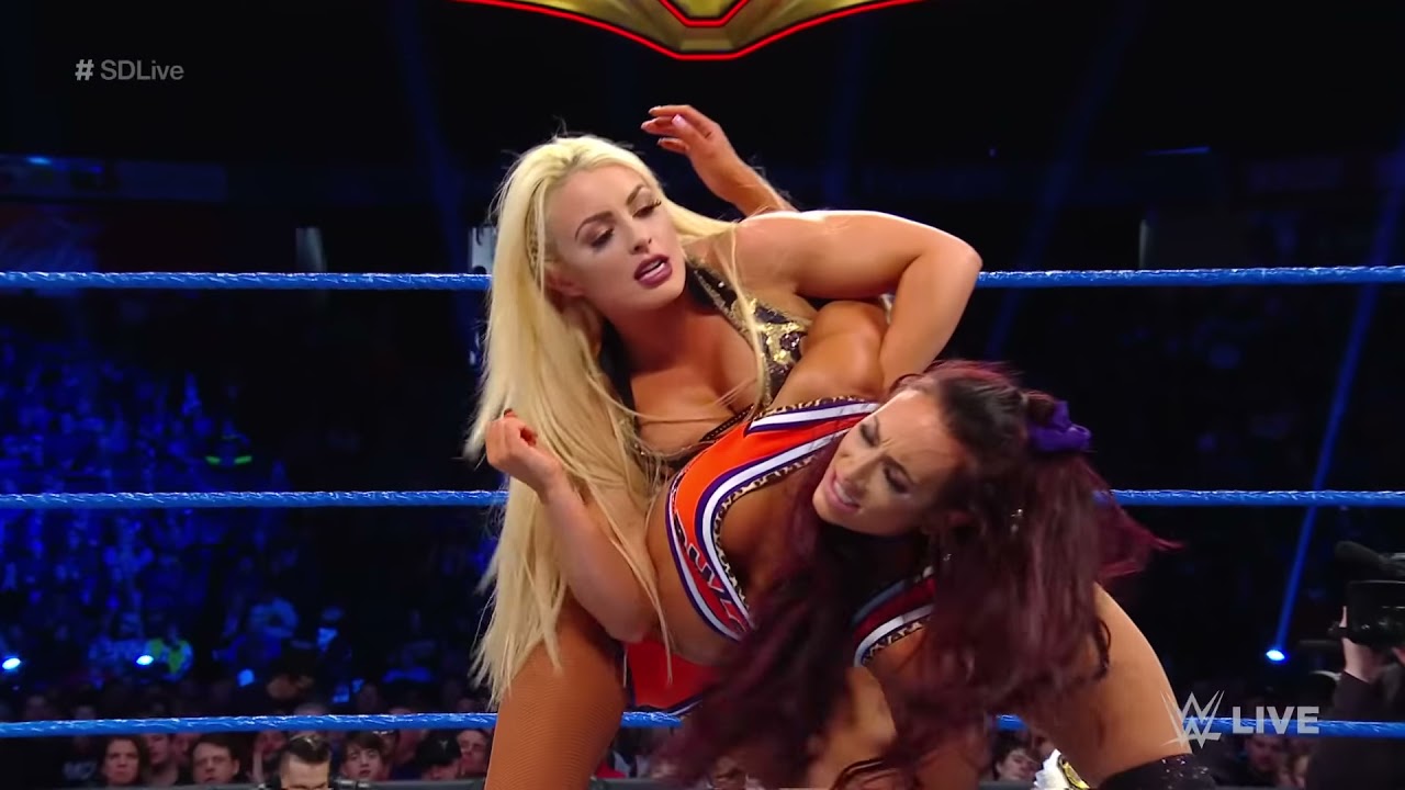 Sonya Deville & Mandy Rose vs. The IIconics vs. Carmella & Naomi: SmackDown LIVE, Feb. 5, 2019 background