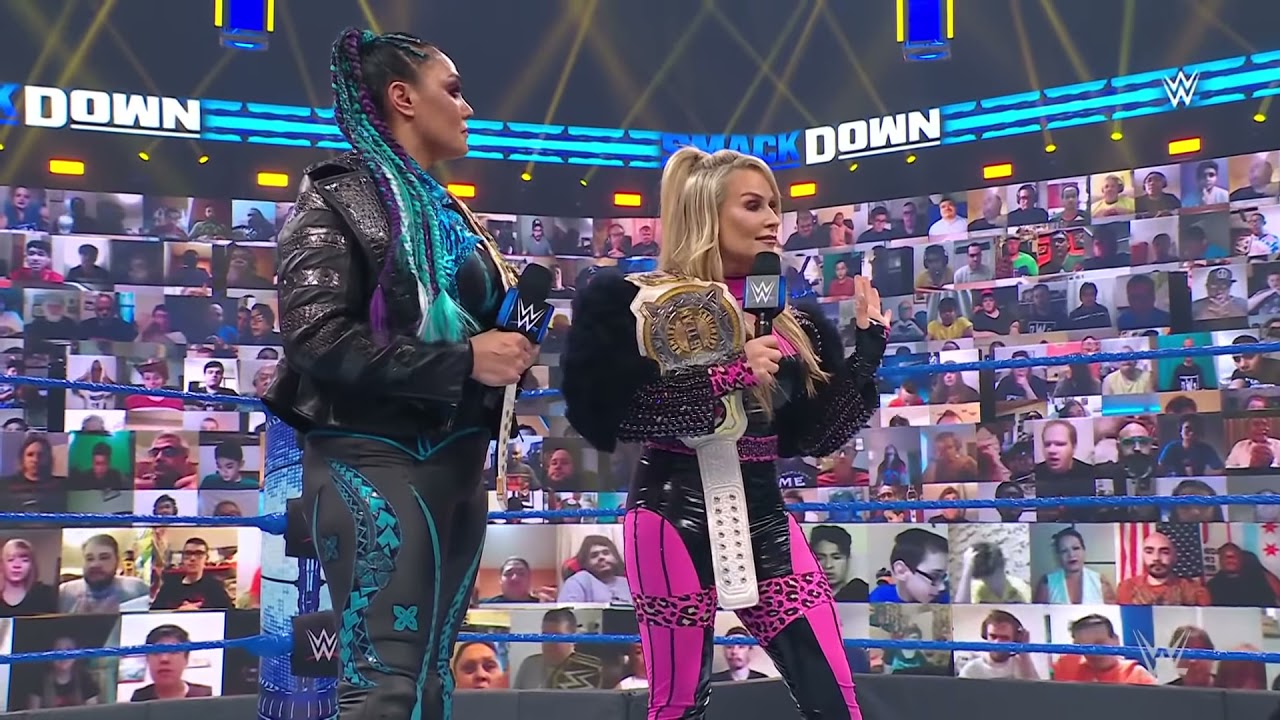 Tegan Nox & Shotzi vs. Tamina & Natalya: SmackDown, July 09, 2021 backdrop