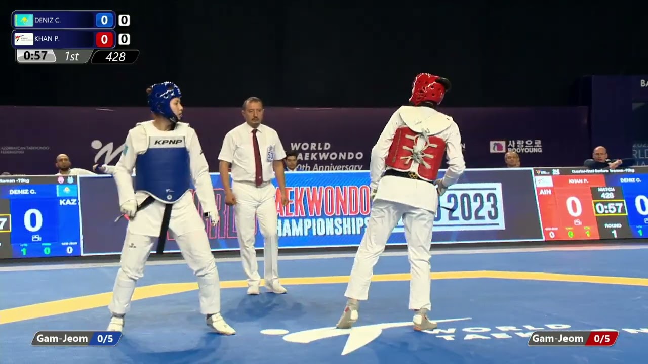 428 Quarter final Women 73kg KAZ DENIZ C AIN KHAN P background