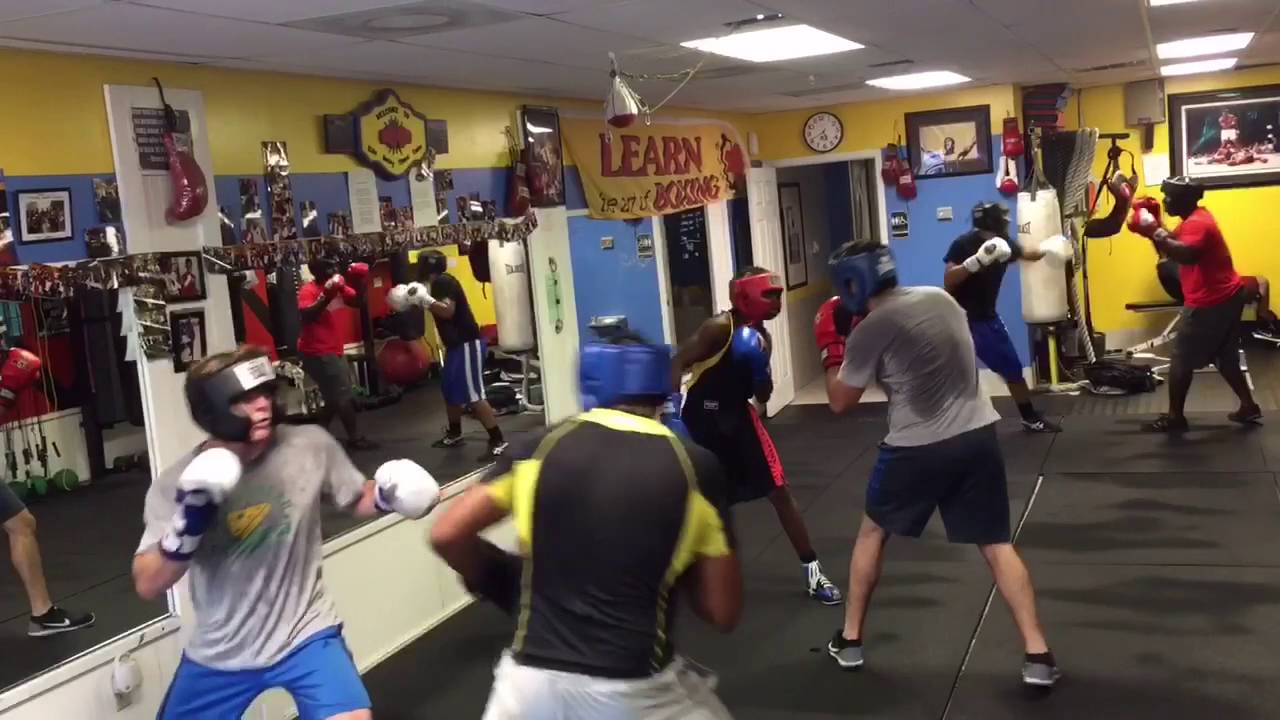 Adults spar background