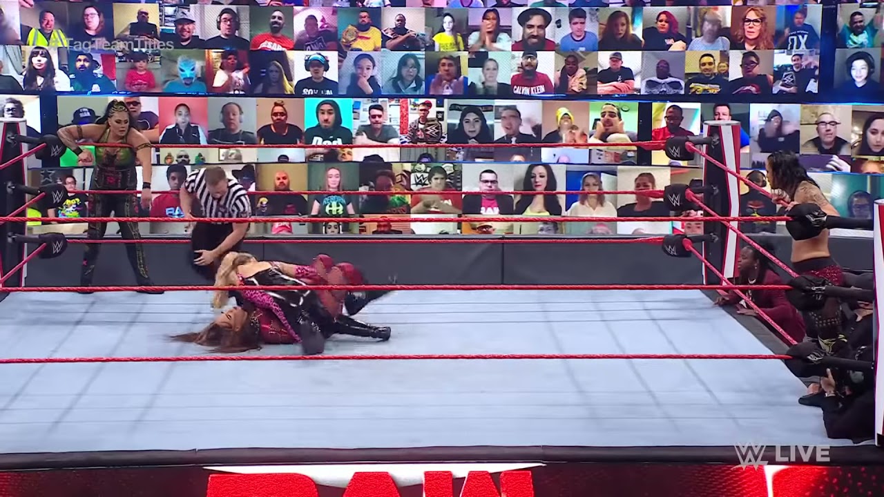 Tamina & Natalya (c) vs. Baszler & Jax - WWE Women’s Tag Team Championships Match: Raw, May 17, 2021 background