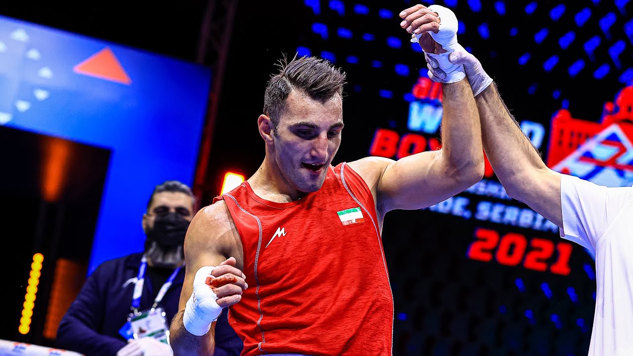 Meysam Gheshlaghi (IRI) vs. Chia-Yao Chung (TPE) AIBA World Boxing Championships 2021 (80kg) background