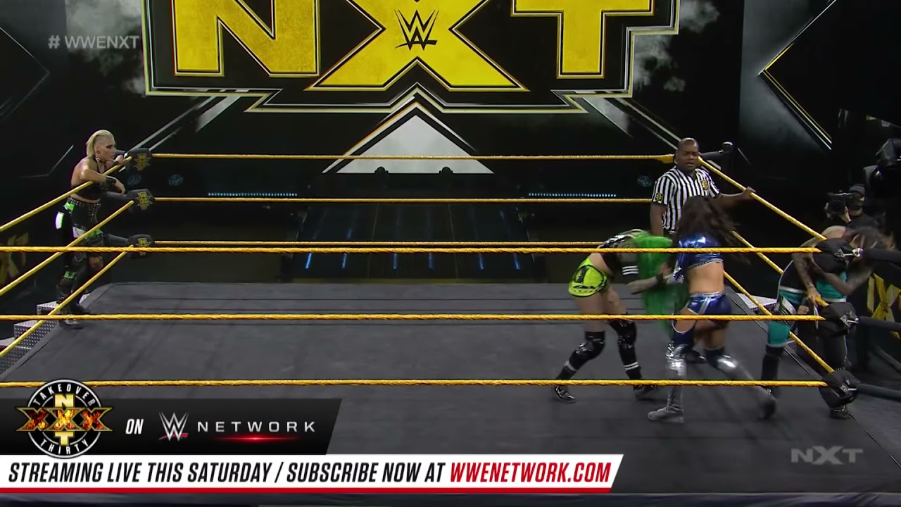 Shotzi Blackheart & Rhea Ripley vs. Aliyah & Mercedes Martinez: WWE NXT, August 19, 2020 background