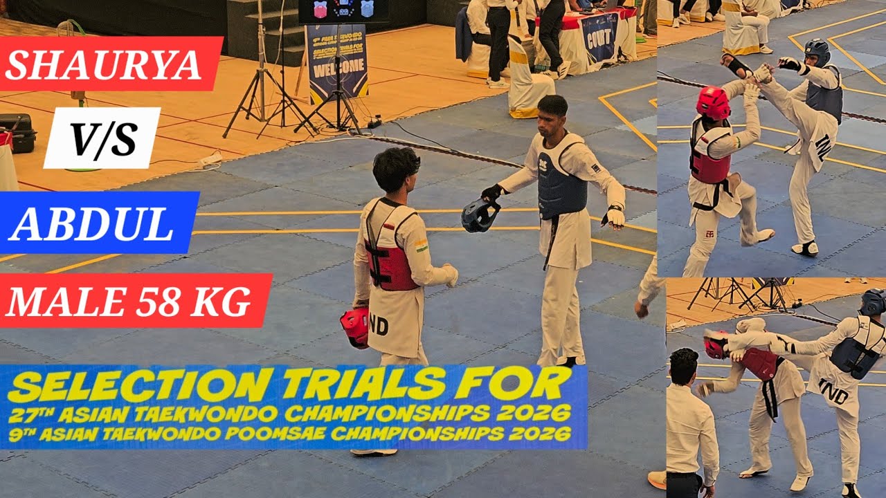 Shaurya vs Abdul | 58kg Match Highlights 🔥 Taekwondo Selection Trials 2026 #taekwondo 
