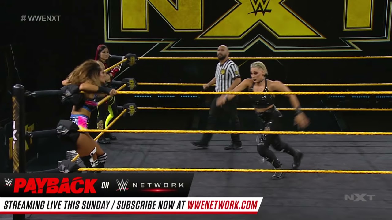 Raquel González & Dakota Kai vs. Rhea Ripley & Io Shirai: WWE NXT, August 26, 2020 background