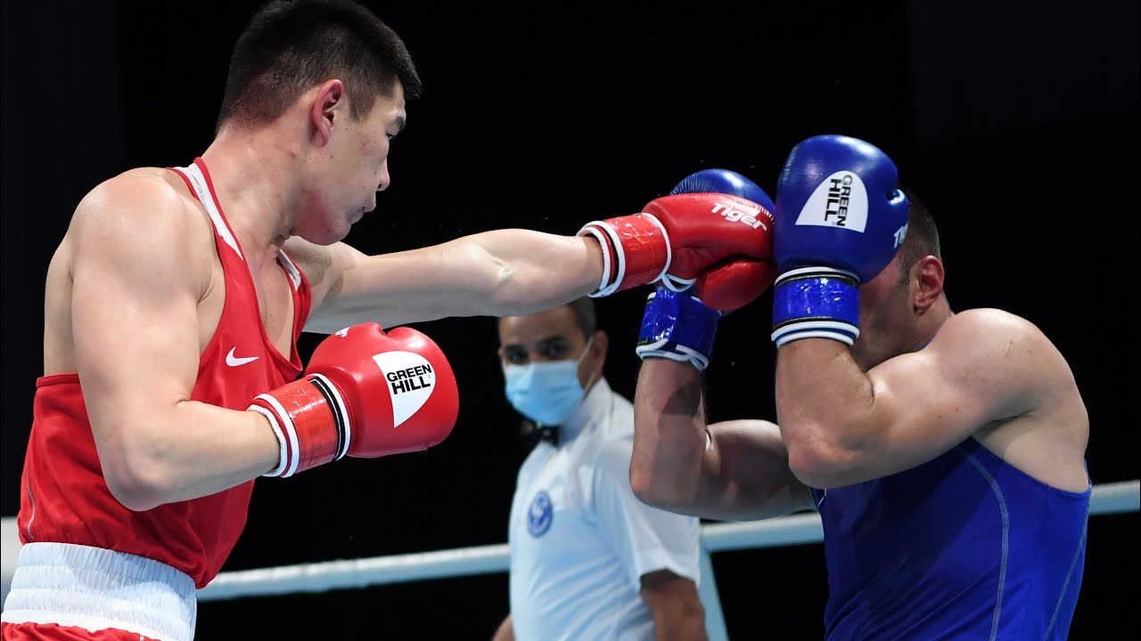 Bekzad Nurdauletov (KAZ) vs. Meysam Gheshilaghi (IRI) ASBC Asian Championships 2021 (81kg) background