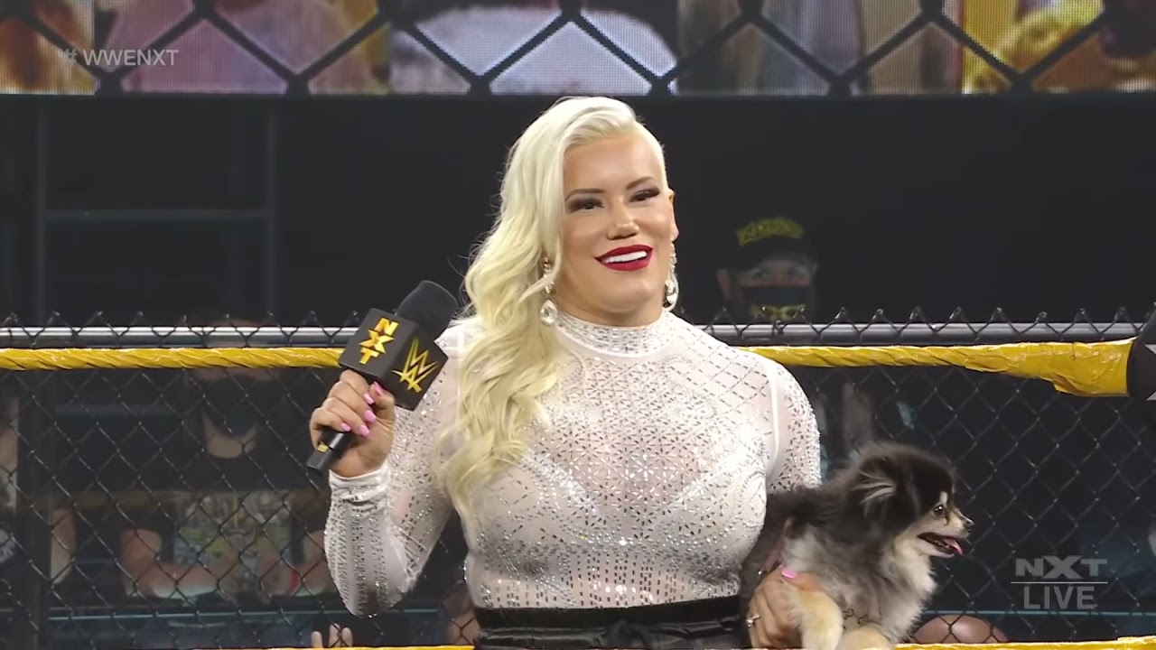 Bianca Belair & Rhea Ripley surprise Raquel González with a champions’s salute: NXT, Apr. 13, 2021 background
