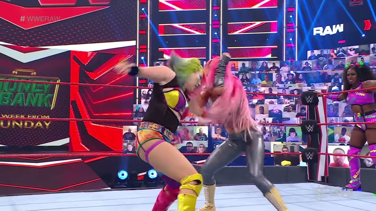 Doudrop, Jax, Baszler & Marie vs Naomi, A.S.H., Bliss & Asuka - 8-Woman Tag Match: Raw, July 5, 2021 background
