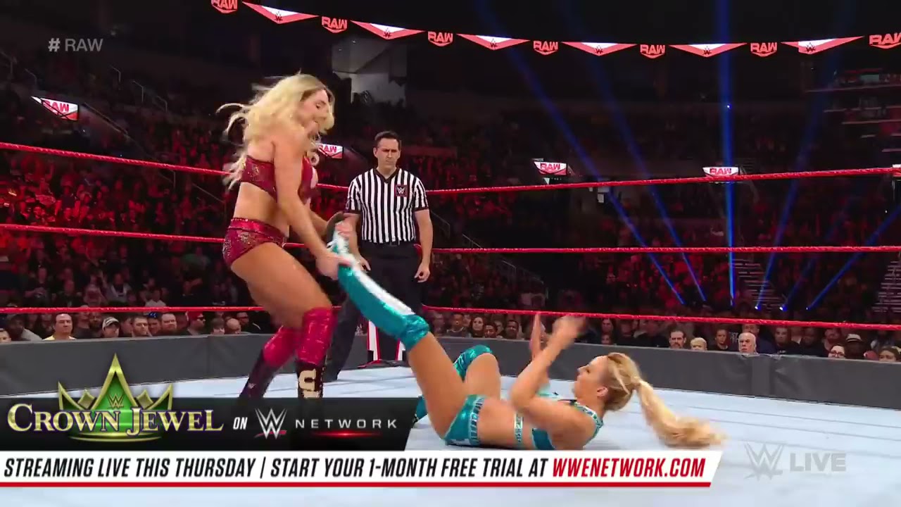 Natalya & Charlotte Flair vs. The IIconics: Raw, October 28, 2019 background