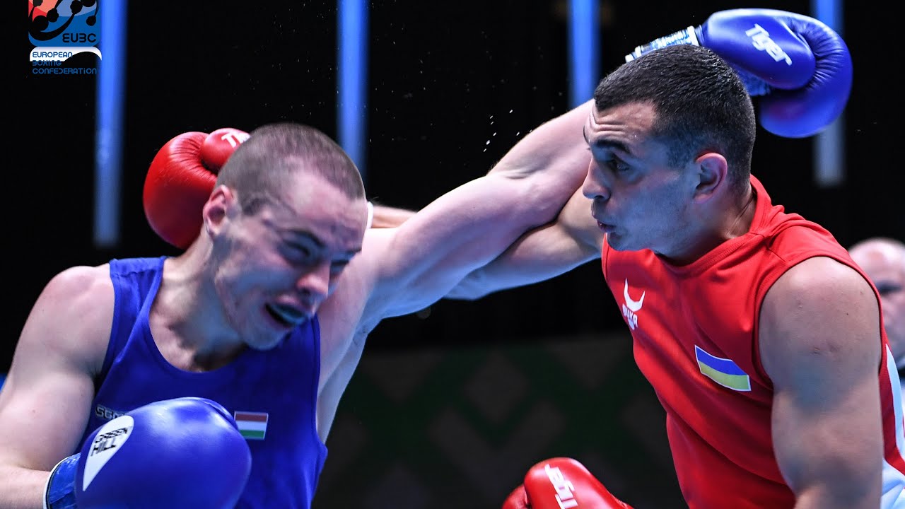 Yurii Zakharieiev (UKR) vs. István Gerzenyi (HUN) European Boxing Championships 2022 (71kg) backdrop