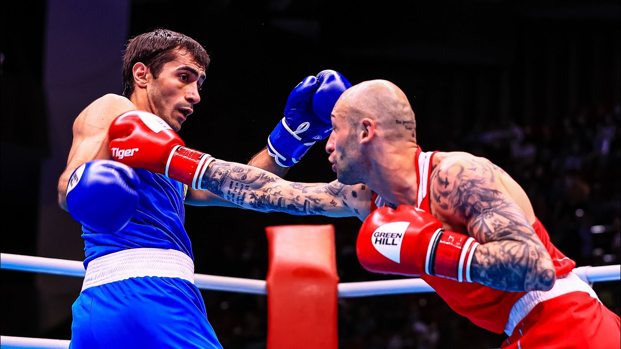 Vakhid Abbasov (SRB) vs. Lasha Guruli (GEO) European Boxing Championships 2022 Final (67kg) background