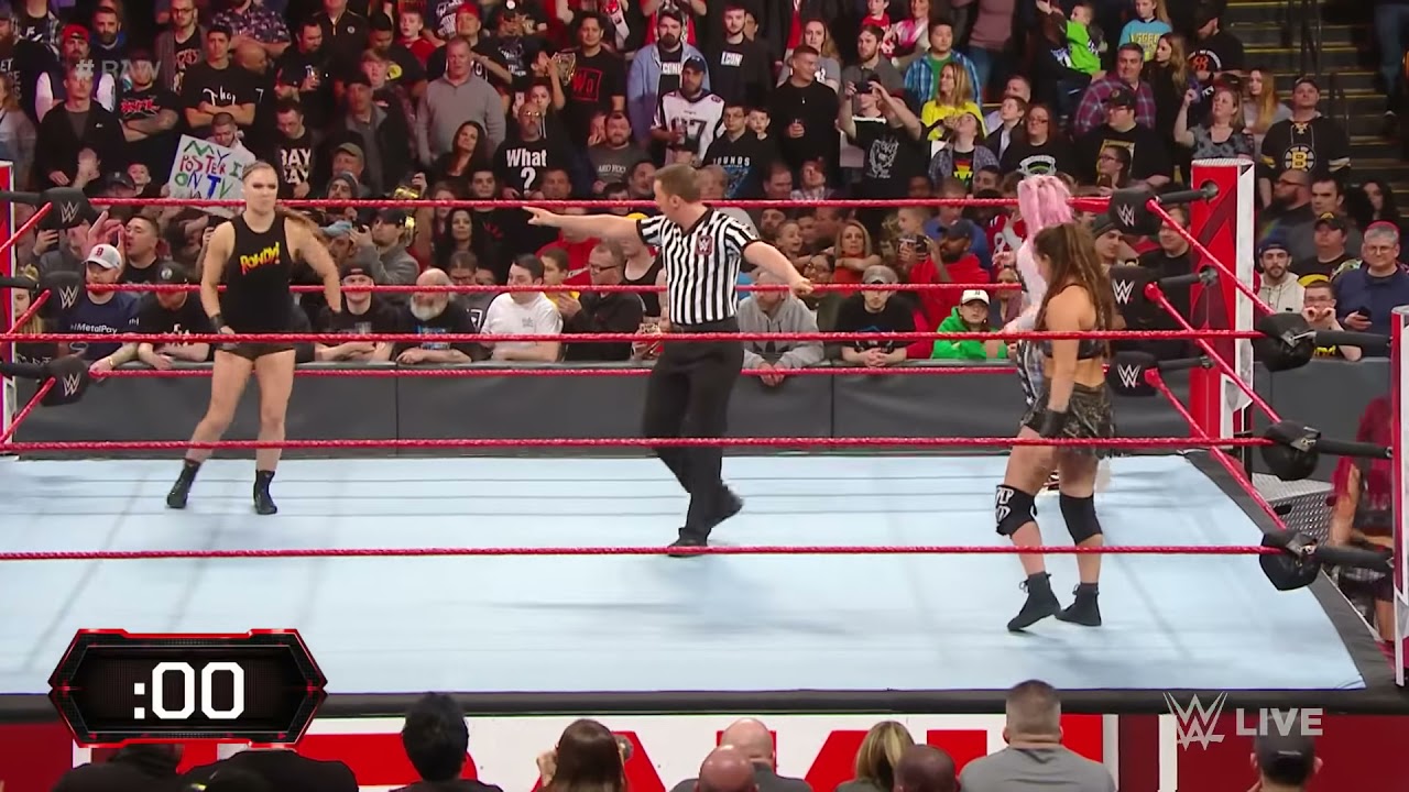 Ronda Rousey vs. Sarah Logan - Beat the Clock Challenge Match: Raw, March 25, 2019 backdrop