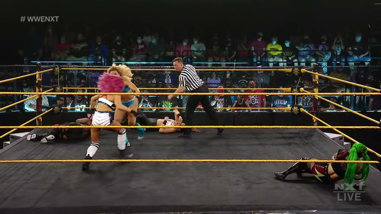 Stark & Shirai v Kai & González v Blackheart & Moon - No 1 Contender's Match: WWE NXT, June 29, 2021 background