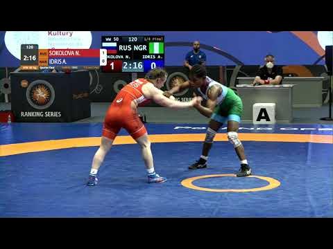 1/4 WW - 50 kg: N. SOKOLOVA (RUS) v. A. IDRIS (NGR)