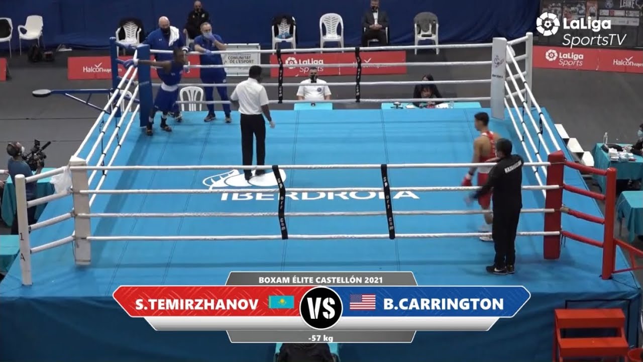 Bruce Carrington (USA) vs. Serik Temirzhanov (KAZ) Boxam Tournament 2021 QF’s (57kg) background