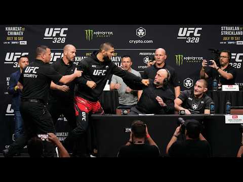 HEATED Fight Between Khamzat Chimaev and Joe Rogan In UFC 328 PRESS Conference!!