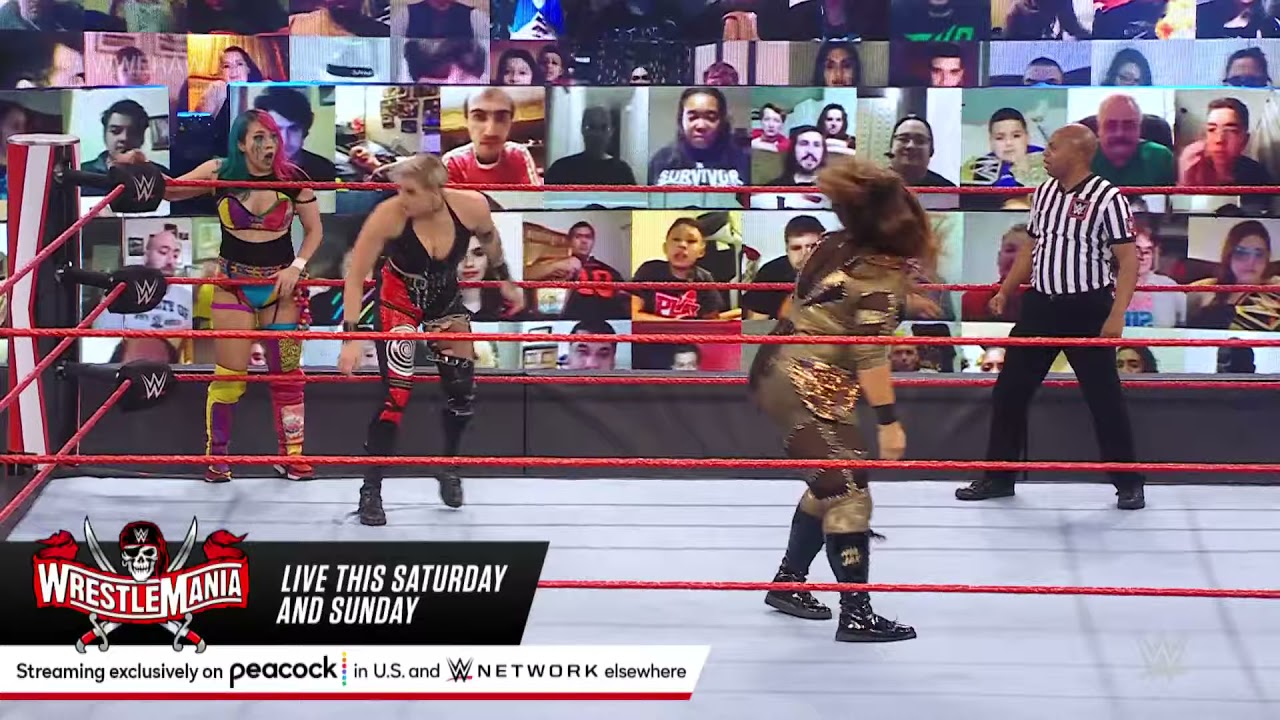 Shayna Baszler & Nia Jax vs. Rhea Ripley & Asuka: Raw, April 05, 2021 background