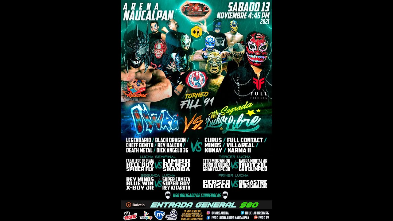 EN VIVO: Torneo Fill 91 | IWRG vs Mi Sagrada Lucha Libre