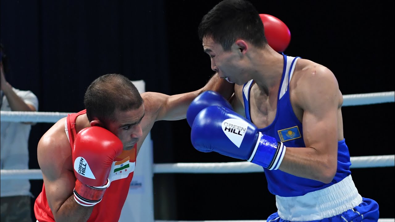 Amit Panghal (IND) vs. Saken Bibossinov (KAZ) ASBC Asian Championships 2021 SF’s (52kg) background