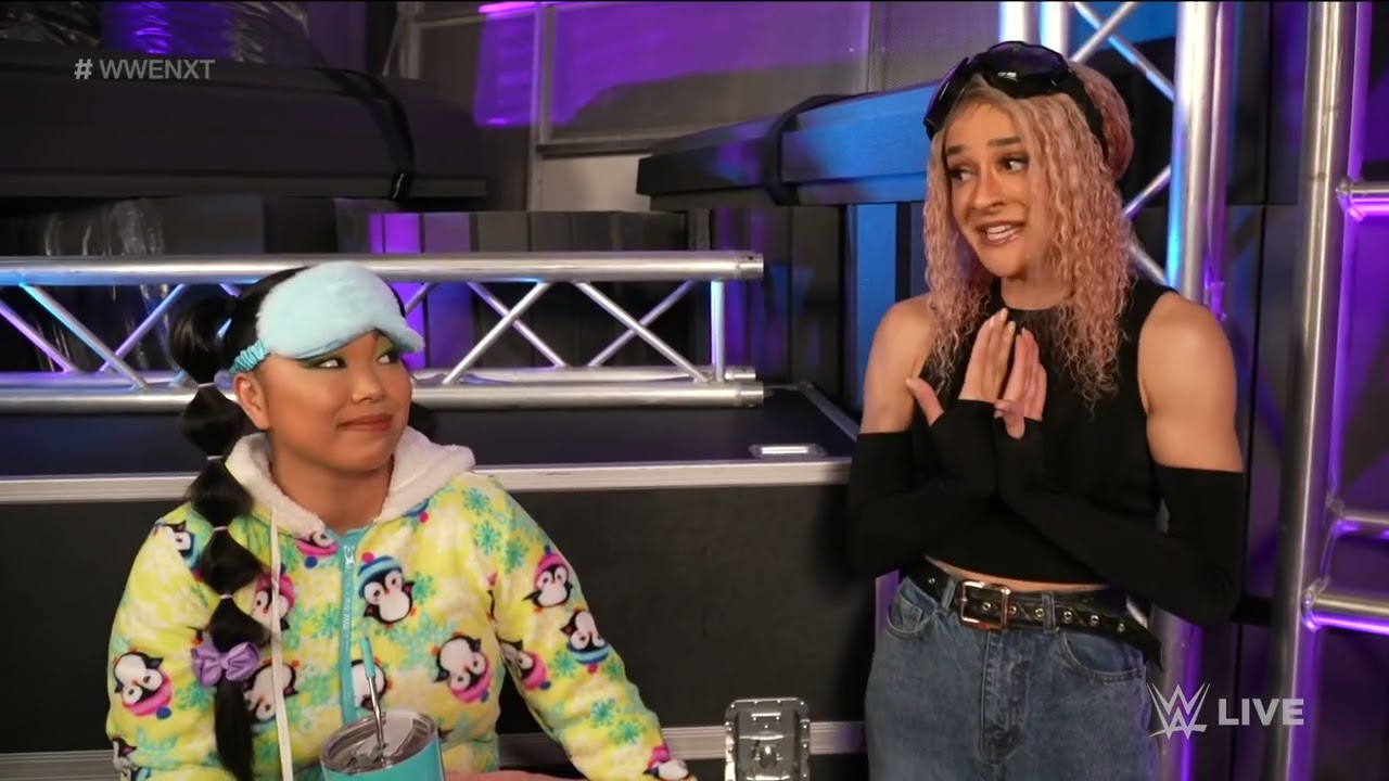 A confused Dakota Kai confronts new Dusty Cup partner Wendy Choo: WWE NXT 2.0, February 22, 2022 background