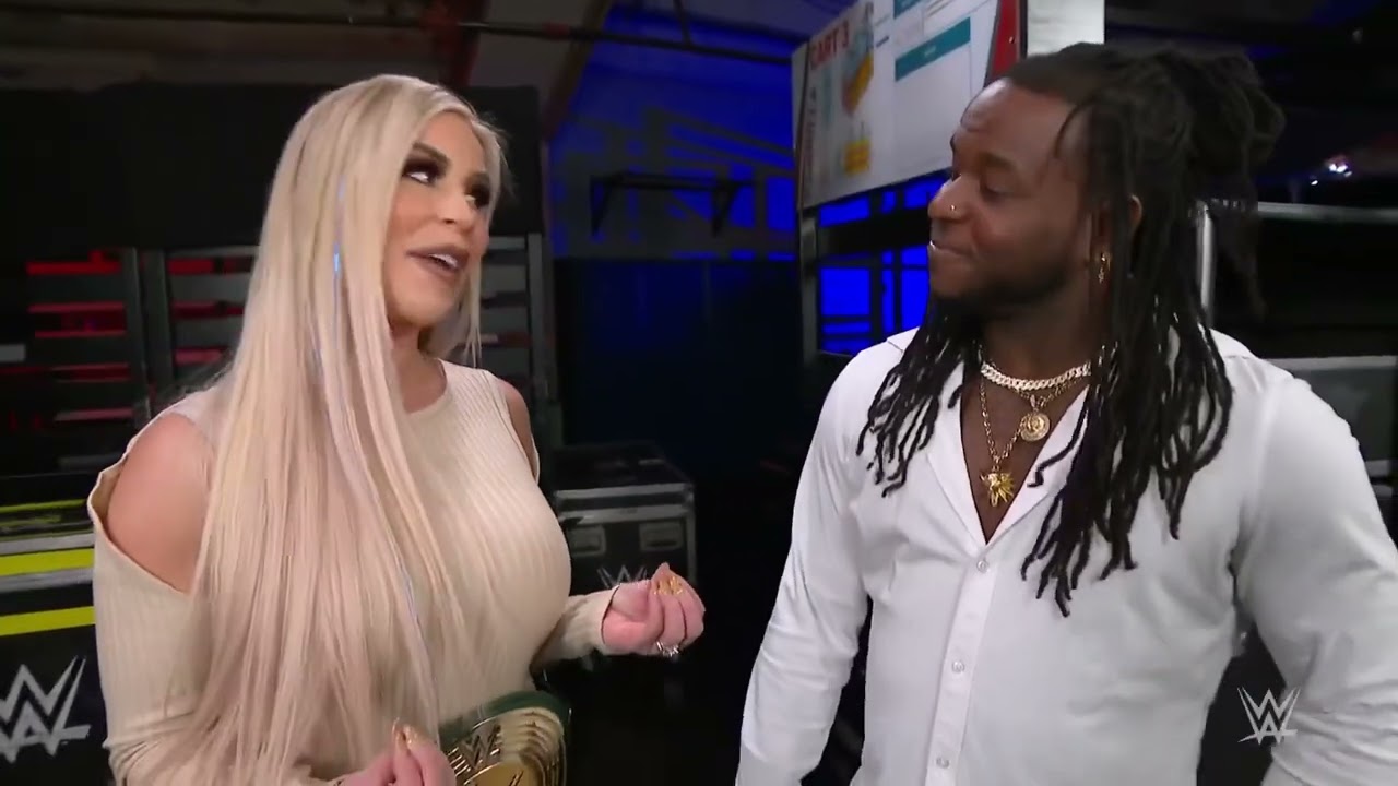 Dana Brooke kisses Reggie while evading 24/7 Championship challengers: Raw, February 07, 2022 background