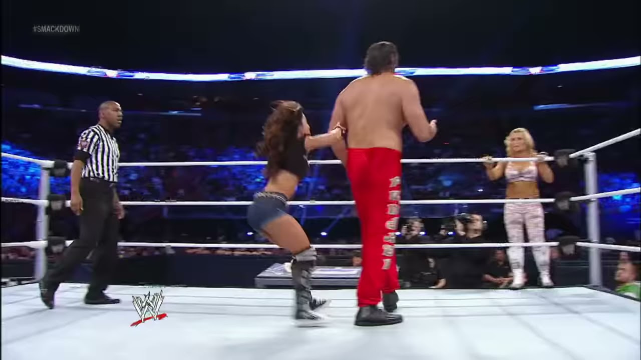 AJ Lee & Dolph Ziggler vs. Natalya & The Great Khali - Mixed Tag Match: SmackDown, January 11, 2013 background