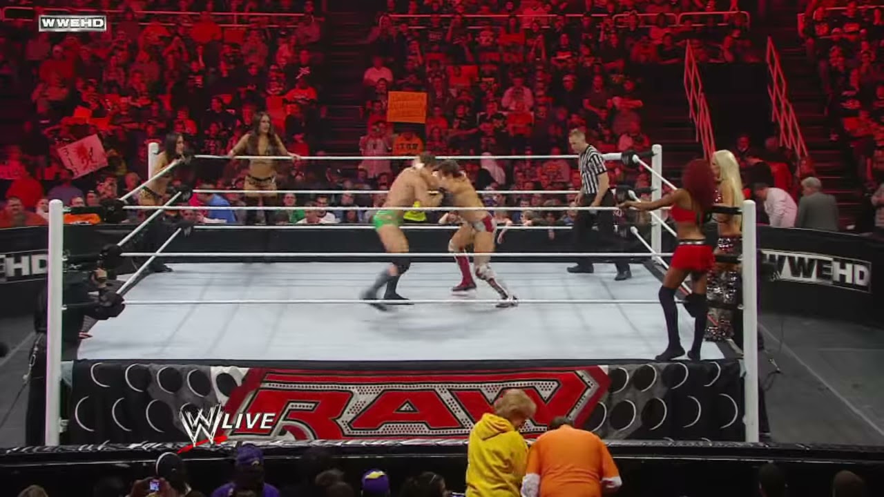 Maryse, Fox & DiBiase vs. The Bella Twins & Bryan - 6-Person Mixed Tag Match: Raw, Jan. 24, 2011 background