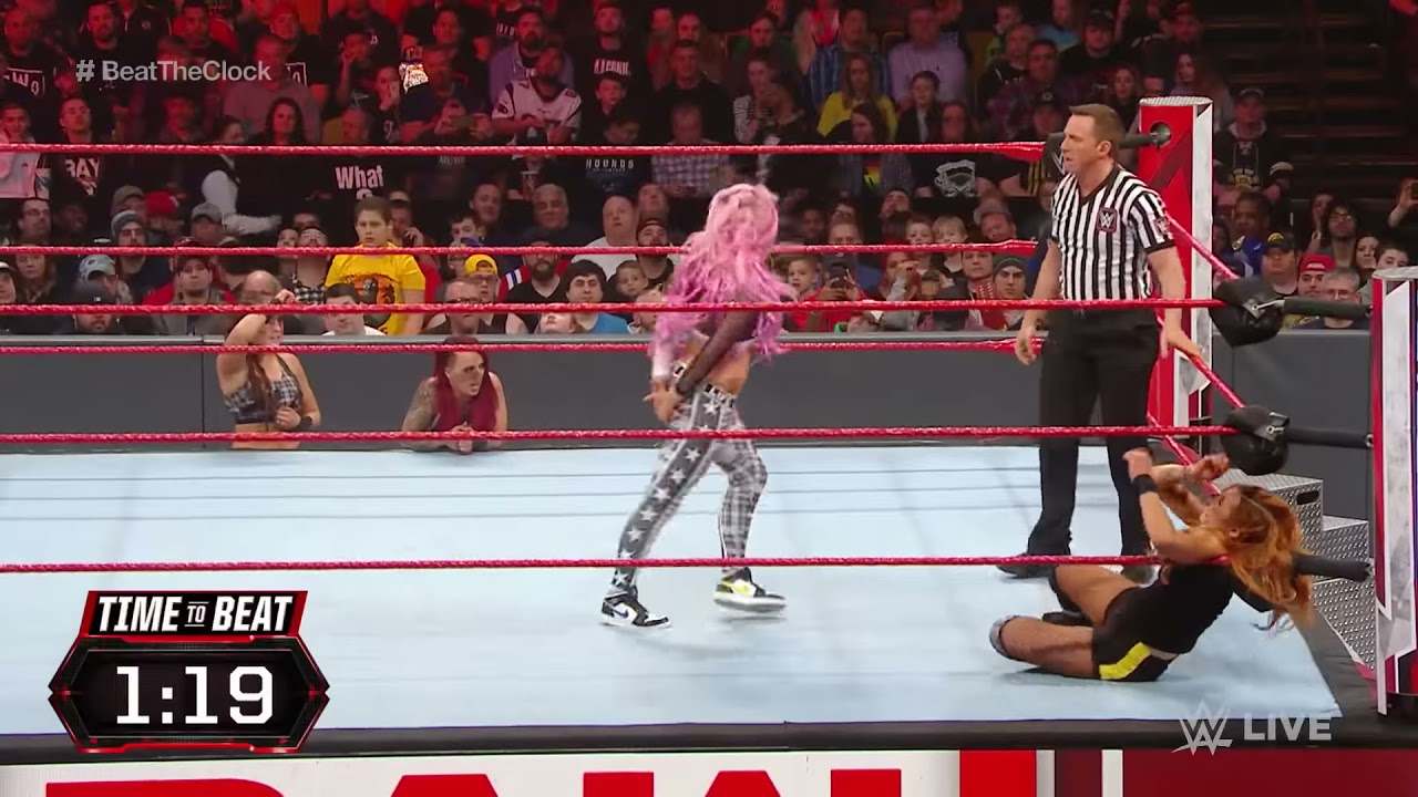 Becky Lynch vs. Liv Morgan - Beat the Clock Challenge Match: Raw, March 25, 2019 background