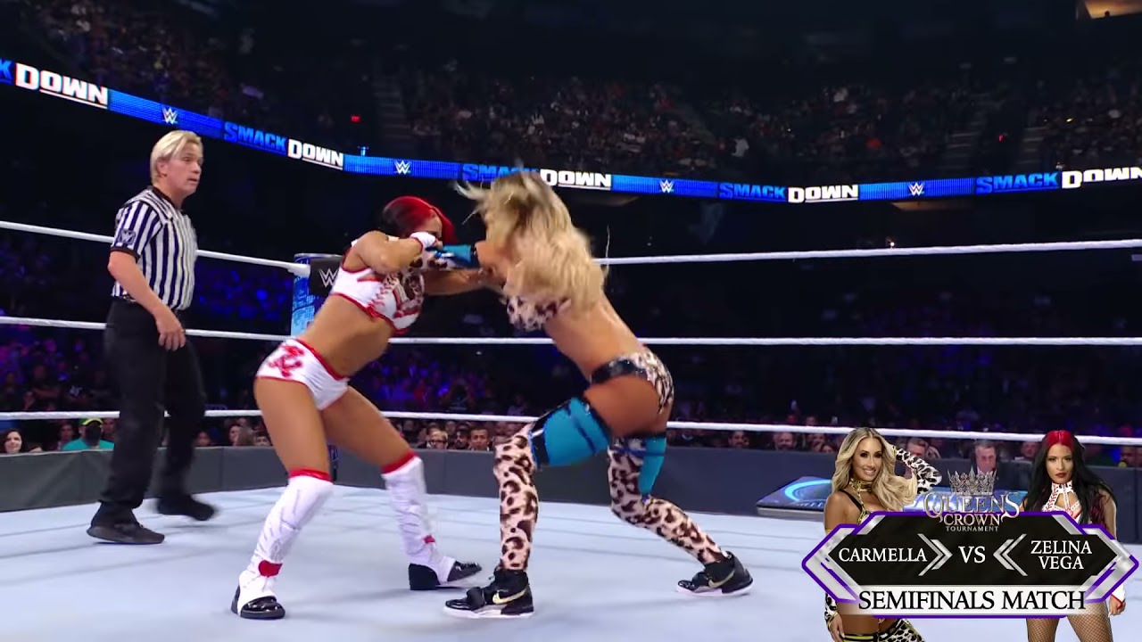 Zelina Vega vs. Carmella – Queen’s Crown Semifinals Match: SmackDown, October 15, 2021 background