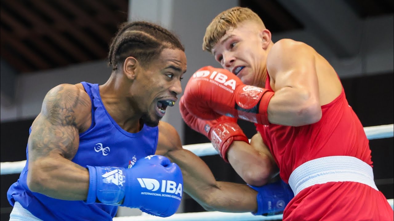 Owain Harris-Allan (WAL) vs. Víctor Catalino (ESP) EUBC U23 Championships 2024 (60kg) background