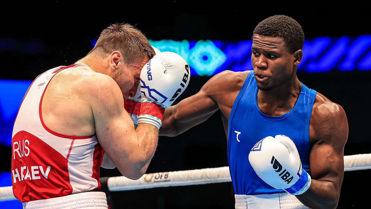 Imam Khataev (RUS) vs. Cristian Pinales (DOM) IBA World Boxing Championships 2023 (80kg) background