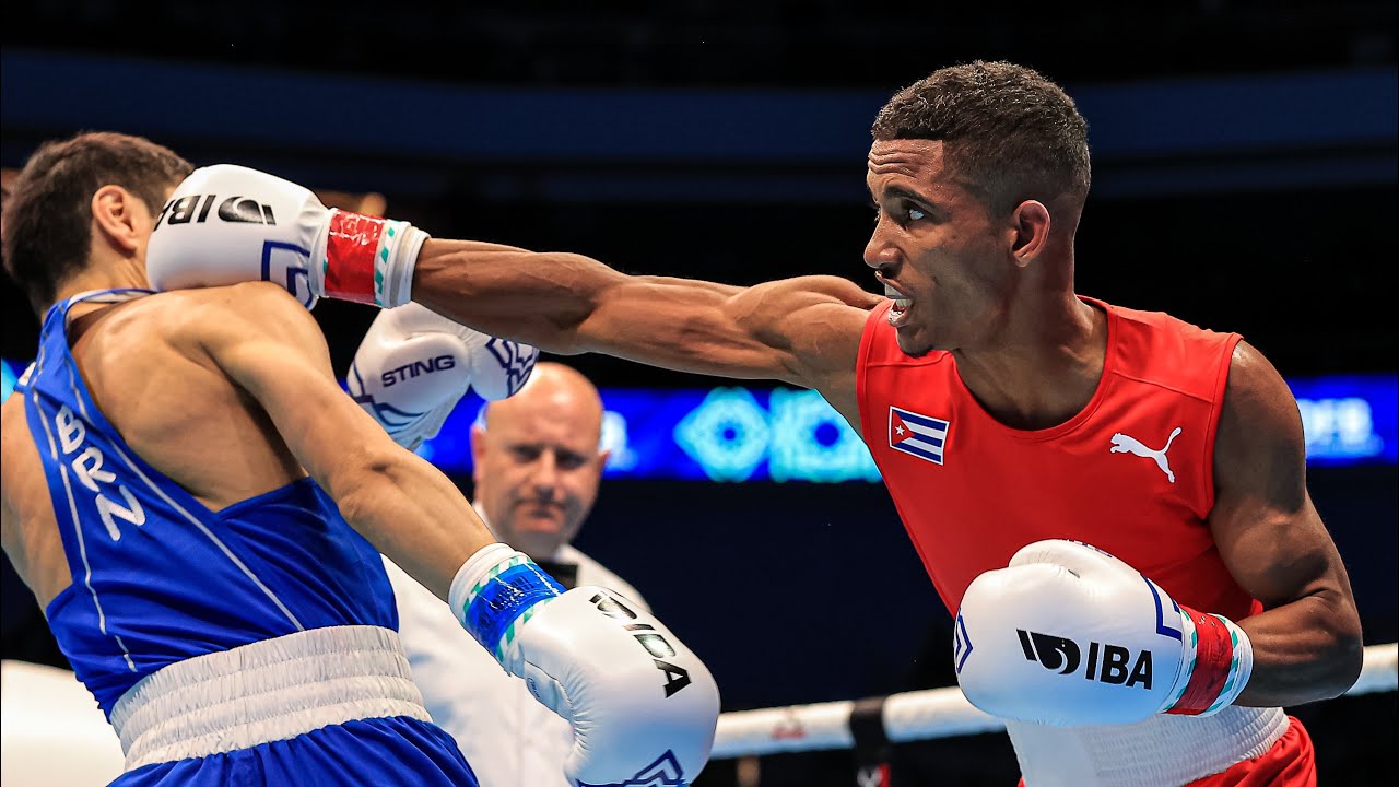 Erislán Romero (CUB) vs. Azat Makhmetov (BRN) IBA World Boxing Championships 2023 (51kg) background
