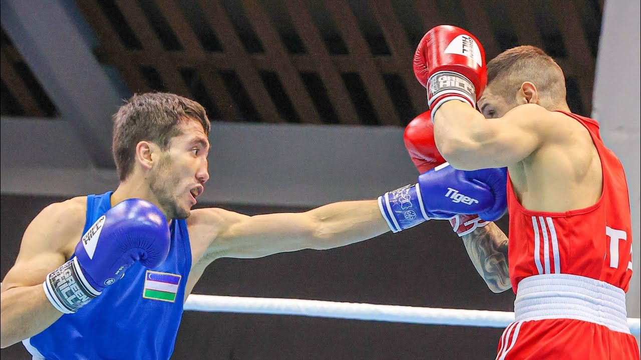 Mirazizbek Mirzakhalilov (UZB) vs. Federico Serra (ITA) Strandja Tournament 2023 SF's (54kg) backdrop