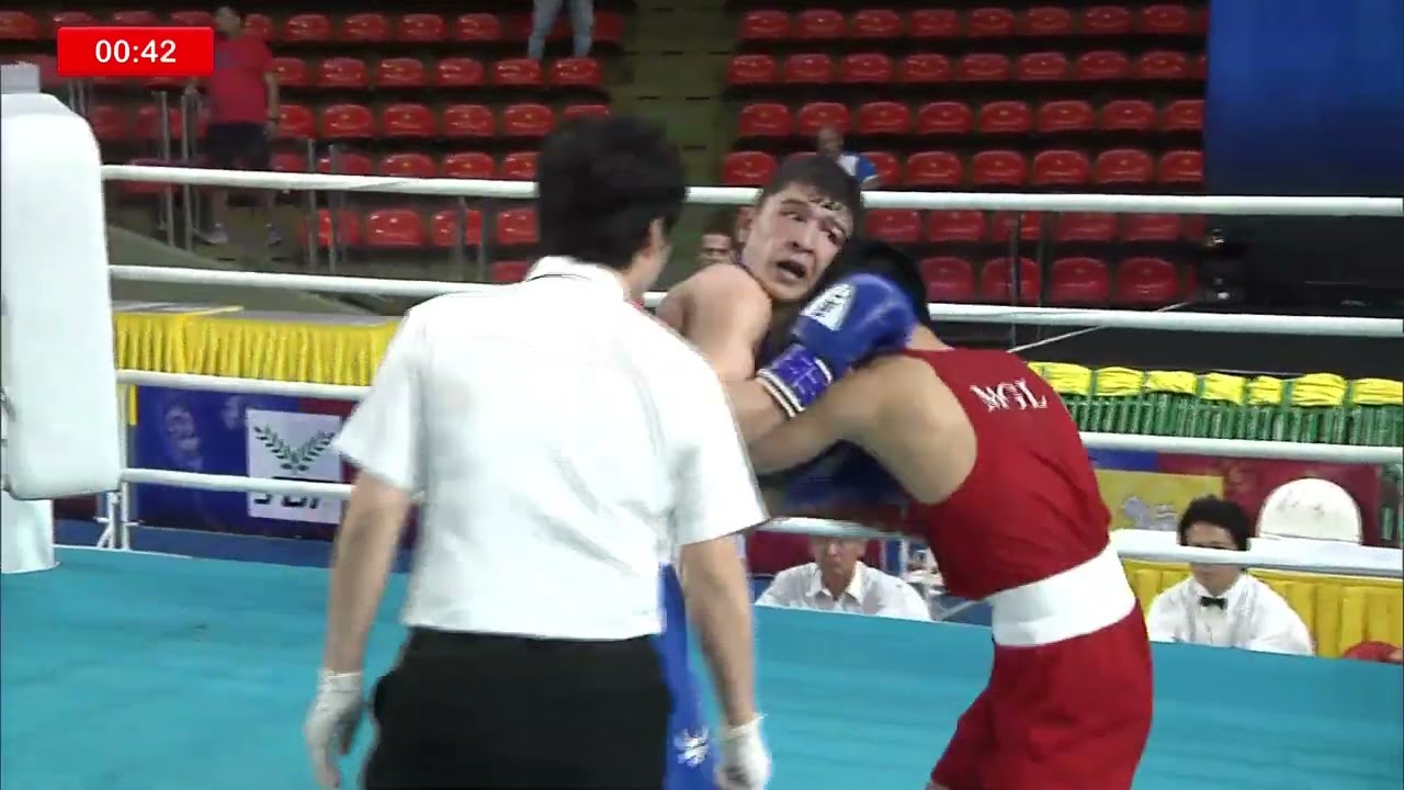 Erdenebat Tsendbaatar (MGL) vs. Shakurjon Rahimov (UZB) Asian Championships 2019 SF's (60kg) background