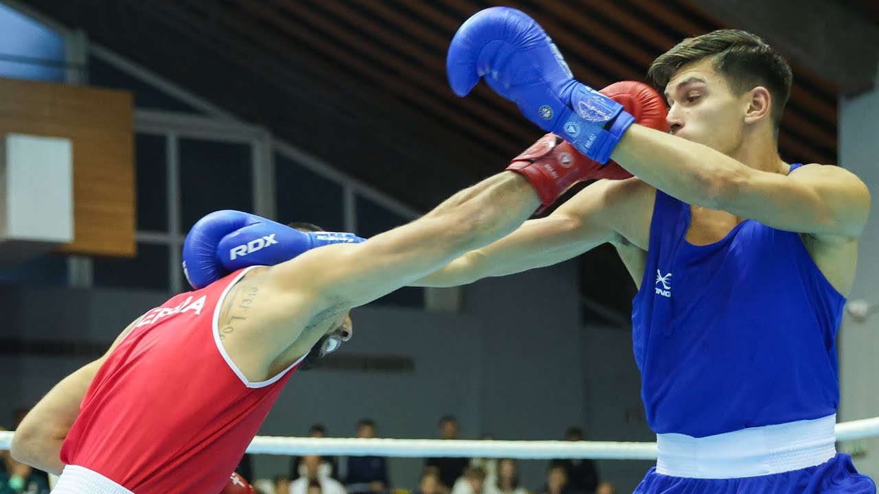 Patris Mughalzai (ENG) vs. Nazif Sejdi (SRB) EUBC U23 Championships 2024 SF's (63kg) background