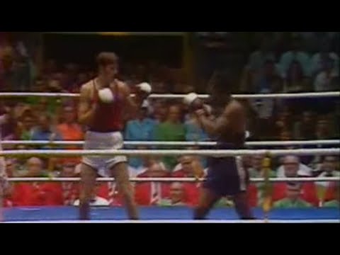 Vyacheslav Lemeshev (URS) vs. Marvin Johnson (USA) Munich 1972 Olympic SF’s (75kg) background