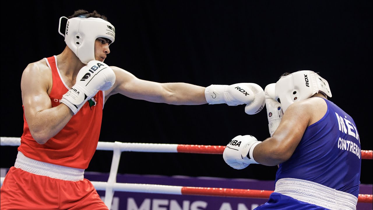 Adam Olaniyan (IRL) vs. Eduardo Ramírez (MEX) IBA Youth World Championships 2024 (92+kg) backdrop