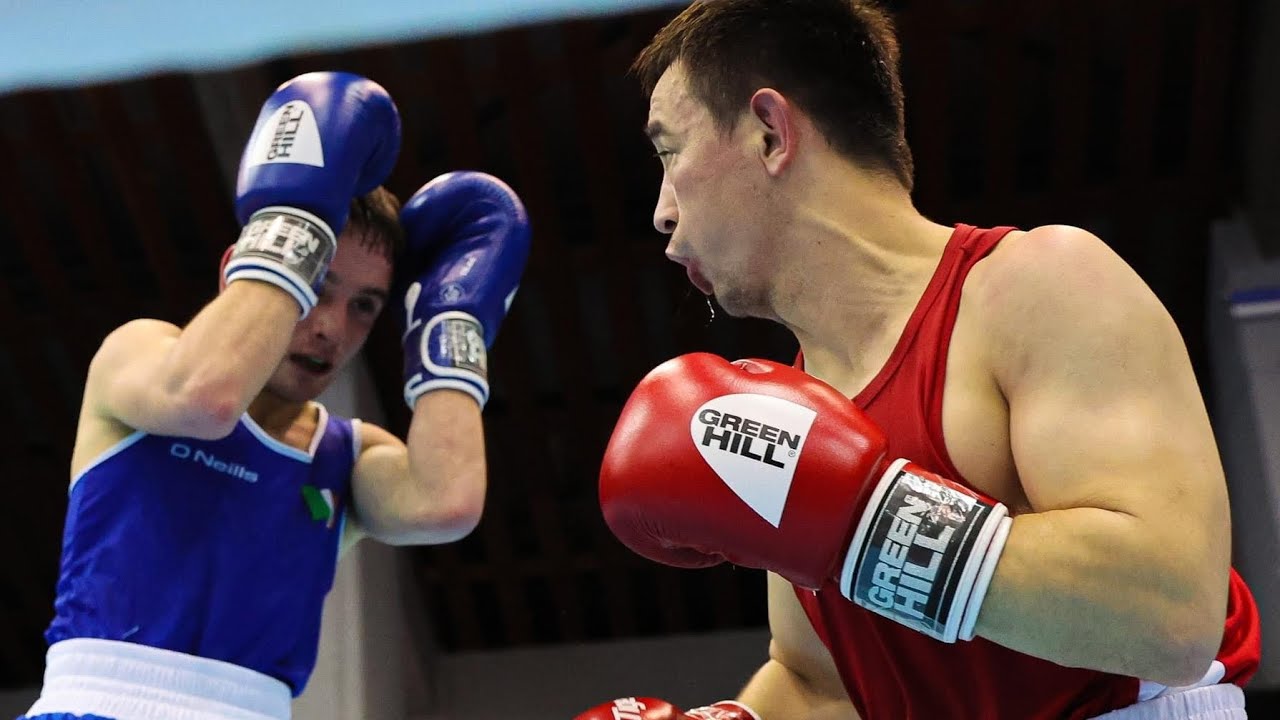 Hasanboy Dusmatov (UZB) vs. Sean Mari (IRL) Strandja Tournament 2023 QF’s (51kg) backdrop