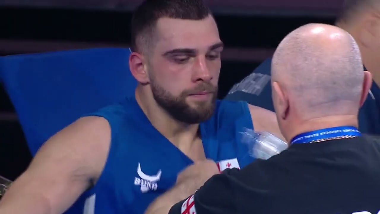 Vagkan Nanitzanian (GRE) vs. Giorgi Tchigladze (GEO) European Boxing Championships 2024 (92kg) backdrop