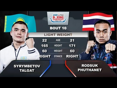 Talgat Syrymbetov (KAZ) vs. Phuthanet Rodsuk (THA) ASBC U22 Championships 2023 SF's (60kg) backdrop